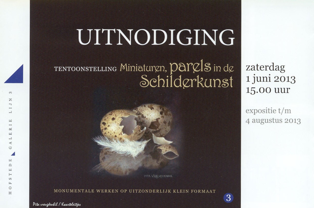 Uitnodiging tentoonstelling Miniaturen"PARELS in de SCHILDERKUNST"